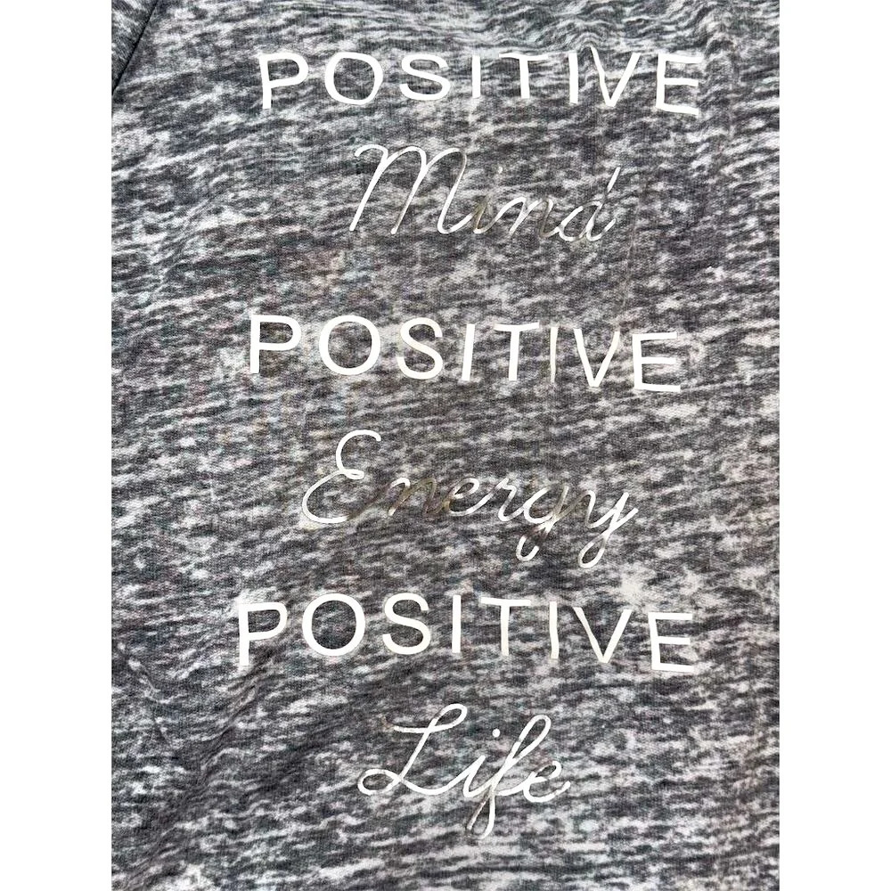Miken Flow burnout XL Gray Burnout Sweatshirt  Print Crew Neck  Positive Theme - Picture 3 of 12